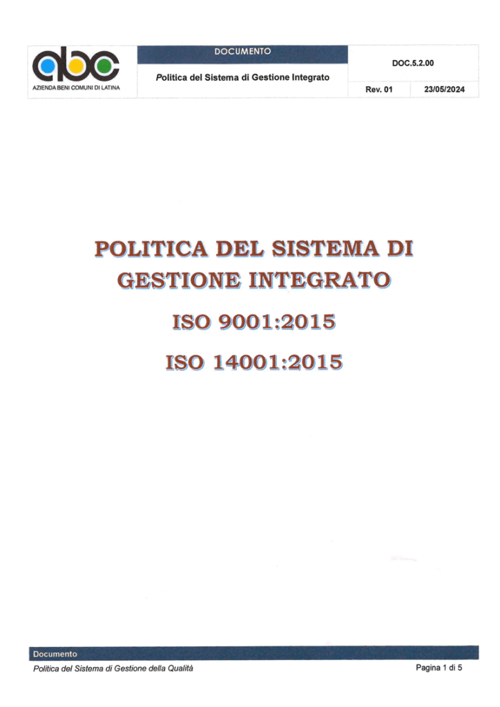 ABC Latina Politica del sistema integrativo